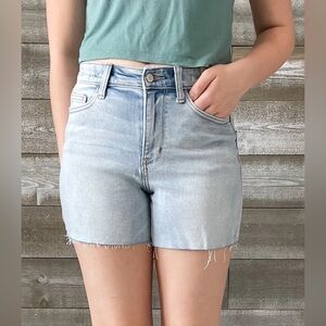 Judy Blue Jean Shorts, Size XL, Frayed Light Wash, Denim Stretch